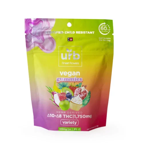 Delta 8/10 VEGAN Assorted Flavors Gummies - 1750mg/50mg each - 50ct
